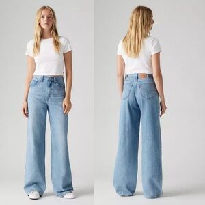 Levi’s cinch baggy light wash wide leg high waisted jeans 29 nwot